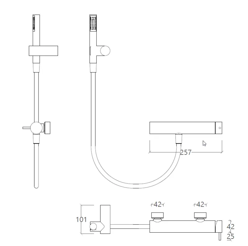 Waterevolution Flow brusebatteri med brusesæt, krom T14001