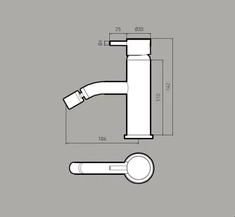 Waterevolution Flow bidetarmatur mat hvid T120BR