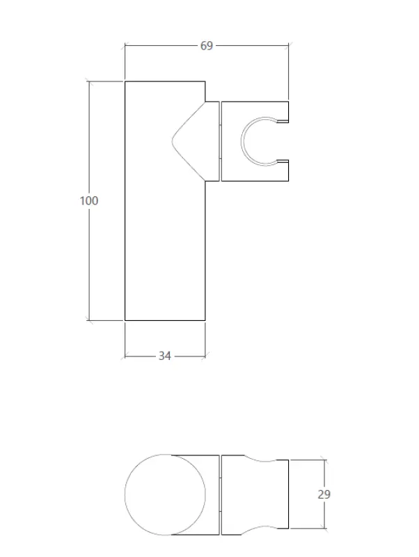 Waterevolution Flow justerbar håndbruserholder mat sort T1623PR