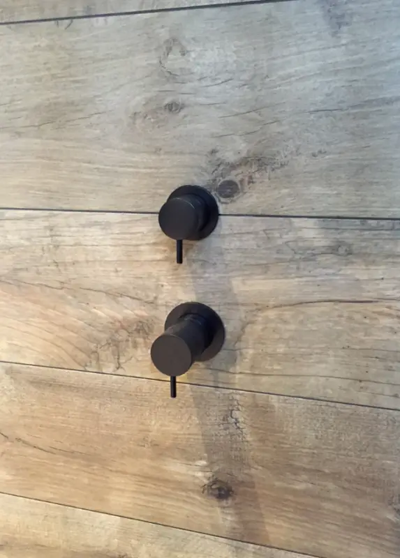 Waterevolution Flow indbygget brusetermostat med 2 udgange, mat sort med rund rozet 1208778072