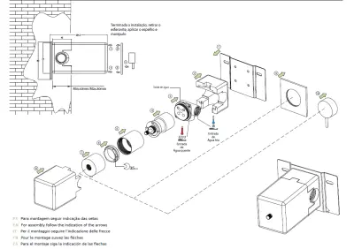 Waterevolution Flow indbygget brusetermostat med rund rozet, mat sort 1208778082 T142TBPR