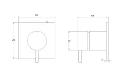 Waterevolution Flow indbygget 2-vejs omstiller mat sort med rund roset T1482SPR