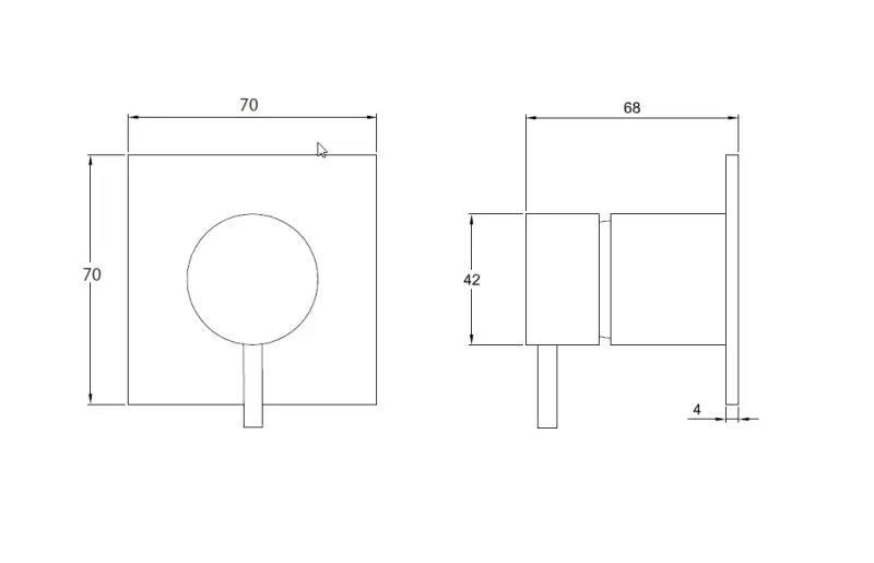 Waterevolution Flow indbygget 2-vejs omstiller mat sort med rund roset T1482SPR