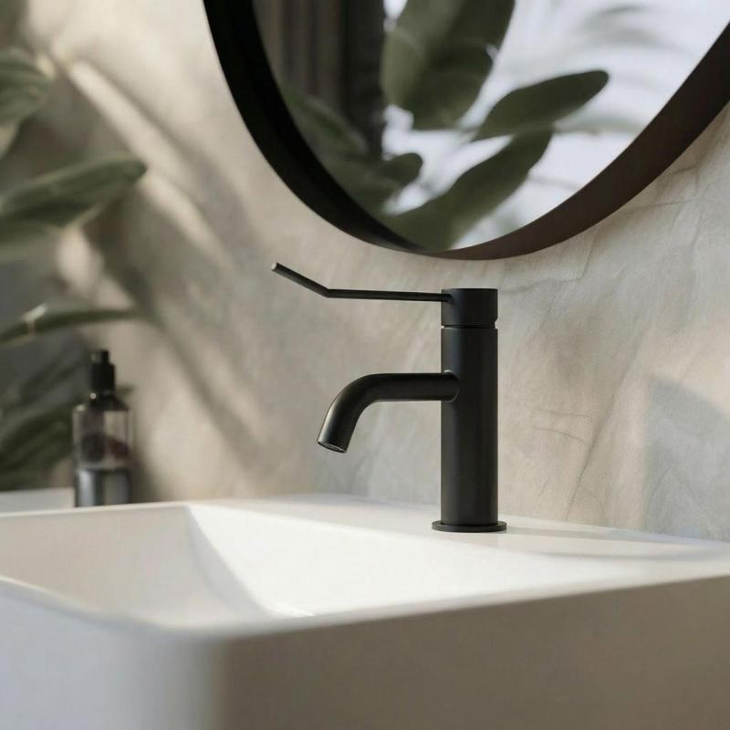 Waterevolution Flow håndvaskarmatur inkl. klikprop mat sort T111PR