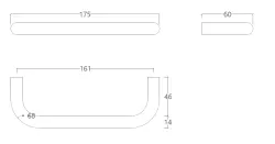Waterevolution Flow håndklædeholder 17,5 cm helt mat hvid A110BR