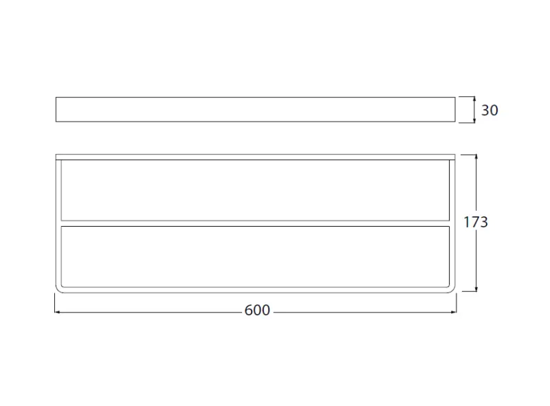 Waterevolution Deep dobbelt håndklædeholder 60 cm rustfrit stål A212DIE