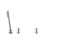 Waterevolution Flow 3-huls badarmatur til badekarkantmontering Krom T138SB01