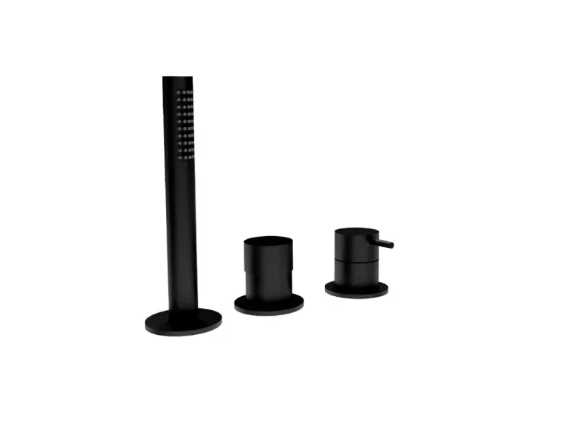 Waterevolution Flow 3-huls badarmatur til montering på badekar kant Mat Sort T138SBPR