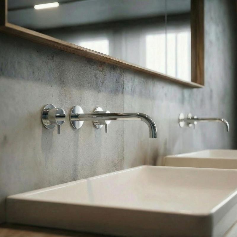 Waterevolution Flow 3-huls indbygget håndvaskarmatur i krom med udløb 21 cm T1163F01-21