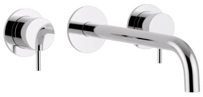 Waterevolution Flow 3-huls indbygget håndvaskarmatur i krom med udløb 15 cm T1163F01-15