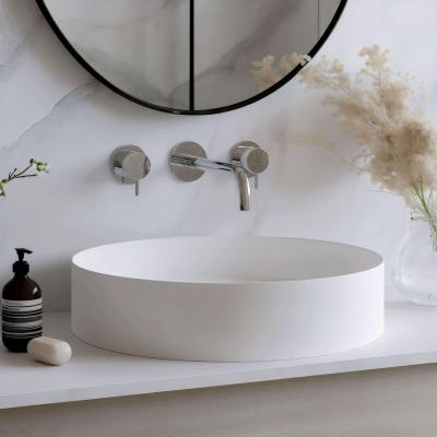 Waterevolution Flow 3-huls indbygget håndvaskarmatur i krom med udløb 15 cm T1163F01-15