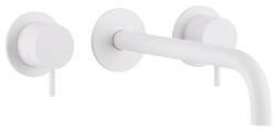 Waterevolution Flow 3-huls indbygget håndvaskarmatur, mat hvid med udløb 15 cm T1163FBR-15