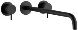 Waterevolution Flow 3-huls indbygget håndvaskarmatur, mat sort, med udløb 25 cm T1163FPR-25