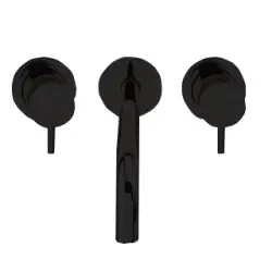 Waterevolution Flow 3-huls indbygget håndvaskarmatur mat sort med tud 15 T1163FPR-15