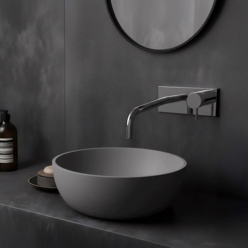 Waterevolution Flow indbygget håndvaskarmatur med dækplade krom med tud 21cm T1161B01-21