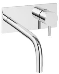 Waterevolution Flow indbygget håndvaskarmatur med afdækplade krom med tud 15 cm T1161B01-15