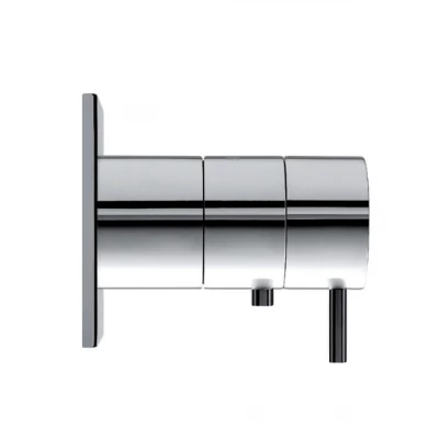 Waterevolution Flow indbygget brusetermostat rund rozet krom T142TB01