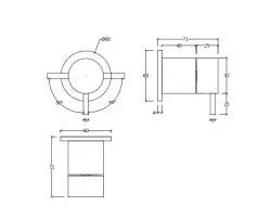 Waterevolution Flow indbygget 2-vejs omskifter rund roset krom T1482S01