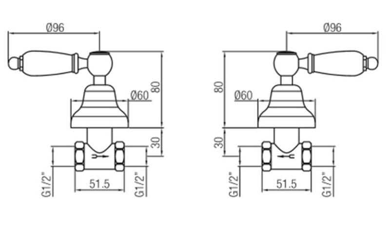 PB klassisk indbygget brusersæt med hvide håndtag Bronze 1208854572