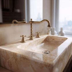 PB klassisk 3-grebs håndvaskarmatur med stjernehåndtag tud 18,5 cm Bronze 1208854942