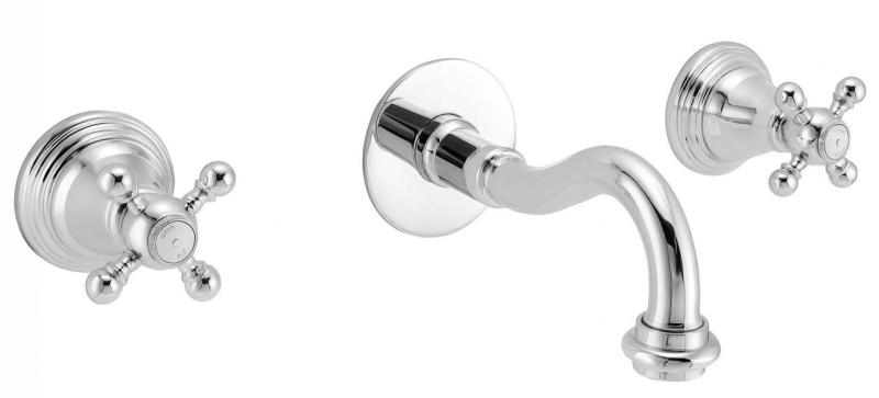 PB klassisk indbygget vægarmatur med stjernehåndtag 20 cm tud Krom 1208855072