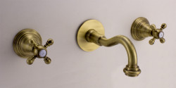 PB klassisk indbygget vægmonteret vandhane med stjernegreb 20 cm tud Bronze 1208855082