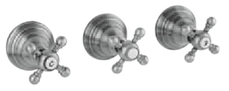 PB klassisk 2-vejs indbygningsbrusesæt med omskifter med stjernehåndtag i rustfrit stål 1208855382