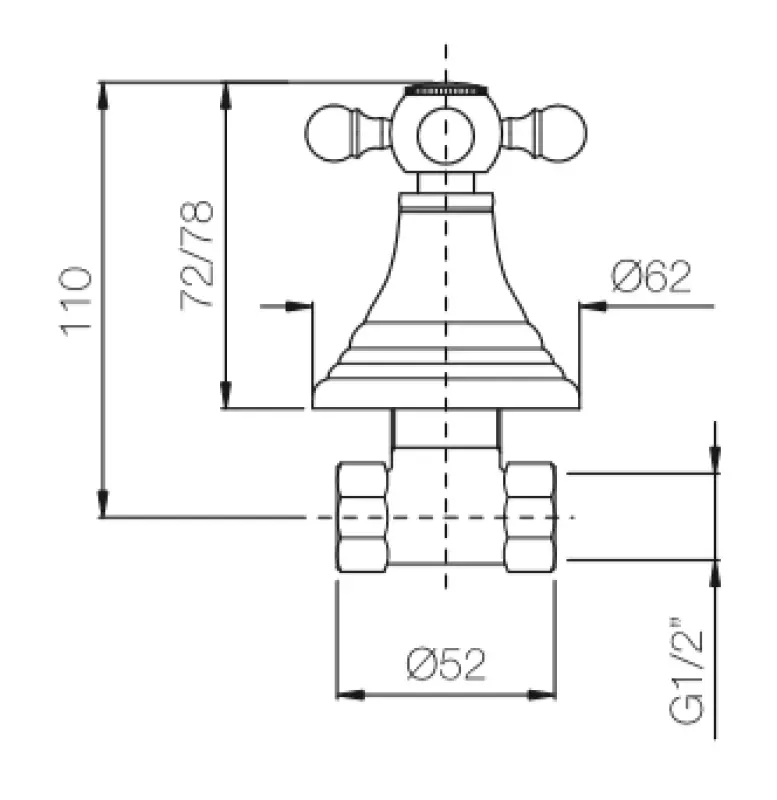 PB klassisk indbygningshane med stjernehåndtag i rustfrit stål 1208855582