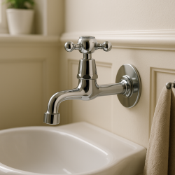 PB klassisk vægfontænekran med stjernehåndtag koldt vand krom 1208855592