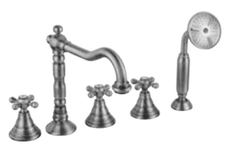 PB klassisk 5-huls badekararmatur med stjerneknapper i rustfrit stål 1208855792