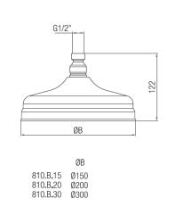 PB klassisk hovedbruser 20 cm krom 1208898832