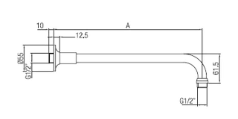 PB klassisk brusearm krom 40cm 1208898912