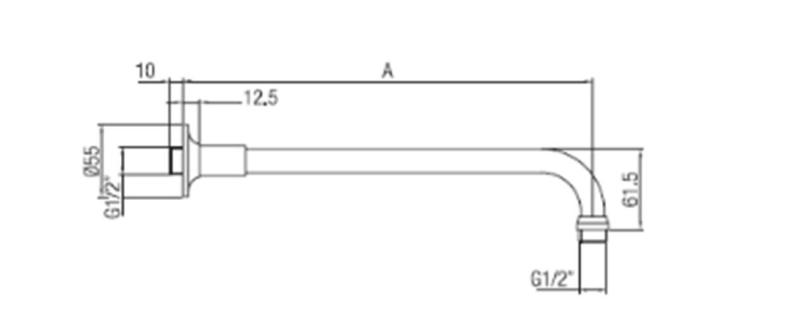 PB klassisk brusearm rustfrit stål 40cm 1208898932