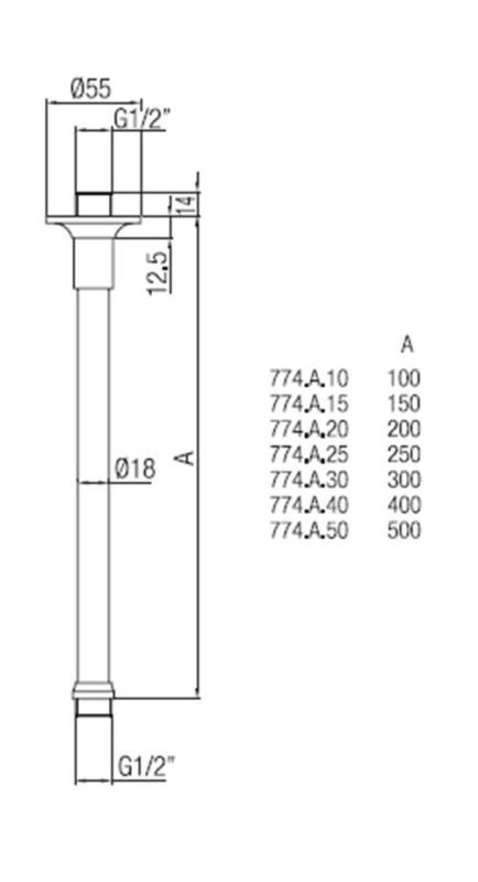 PB klassisk bruse loftarm bronze 30cm 1208898952