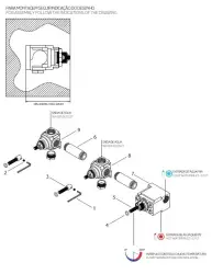 Waterevolution Flow indbygningsbrus termostat med 3 stophaner mat sort 1208916232