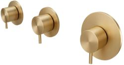Waterevolution Flow indbygget brusetermostat med 2 stophaner børstet messing 1208916452