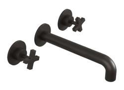 Waterevolution Cruz 3-huls indbygget håndvaskarmatur mat sort 19cm tud 1208916572