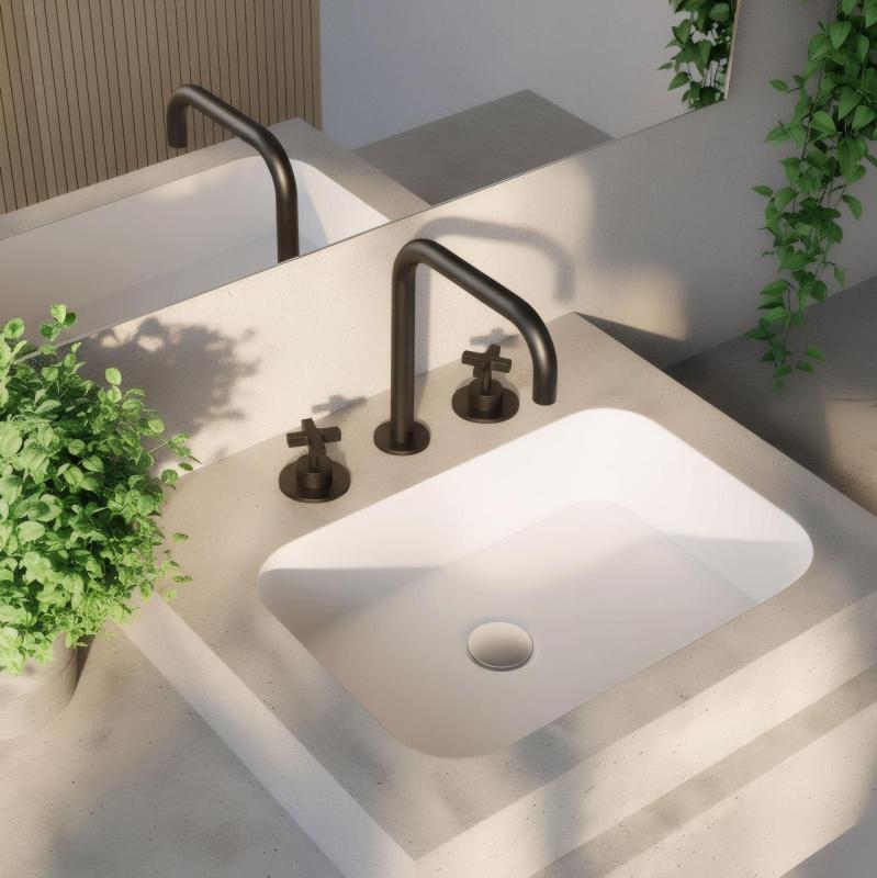 Waterevolution Cruz 3-huls håndvaskarmatur mat sort 1208916602