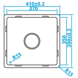 Caressi Basic Line RVS vask 37x35 planmontering undermontering overmontering CABL37R15 1208920569