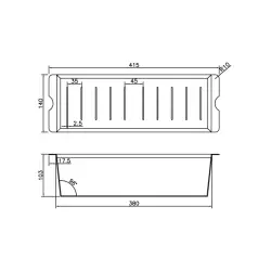 Caressi CACS1 sort 38 cm indsatsbak affaldsbakke rustfrit stål 1208920596