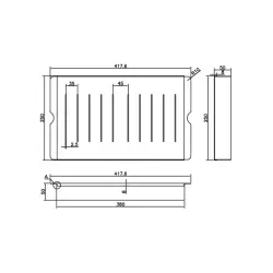Caressi CACB sort 38 cm indsatsbak restebakke rustfrit stål 1208920597