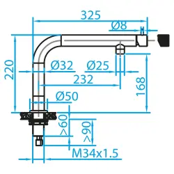 CARESSI White Line RVS enkelt håndtag køkkenblander CA109WH ECO 1208920613