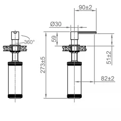 CARESSI White Line sæbedispenser rustfrit stål hvid CA203WH 1208920615