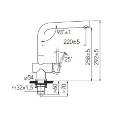 CARESSI Chrome enkeltgrebs køkkenarmatur krom CA108CH ECO 1208920641
