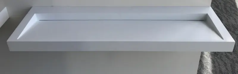 Solid-S Quatra håndvask solid overflade mat hvid uden hanehul 160 x 45,5 x 8cm 1208920888