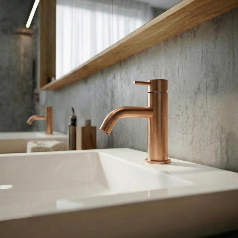 Waterevolution Flow basin tap PVD brushed copper T110CPE