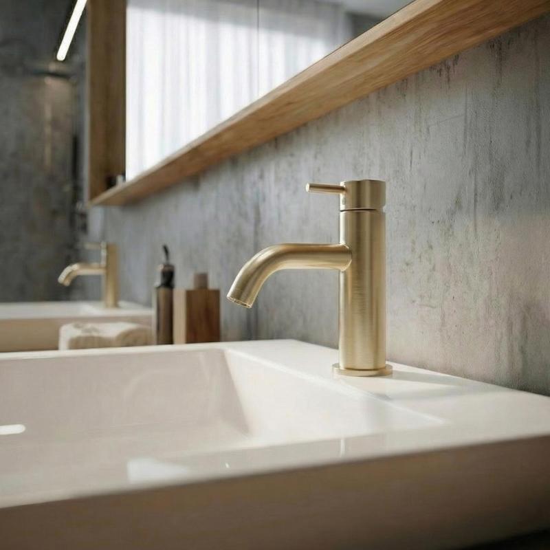 Waterevolution Flow washbasin faucet PVD brushed light gold T110WGE