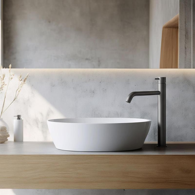 Waterevolution Flow håndvaskarmatur til vaskebassiner PVD gun metal T115GME