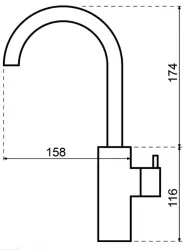 Waterevolution Flow håndvaskarmatur højt model børstet messing T1121FULE