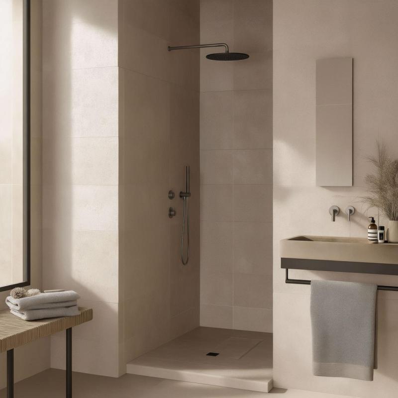 Waterevolution Flow indbygget bruser-termostat med 1 omskifter, helt i rustfrit stål 1208920976